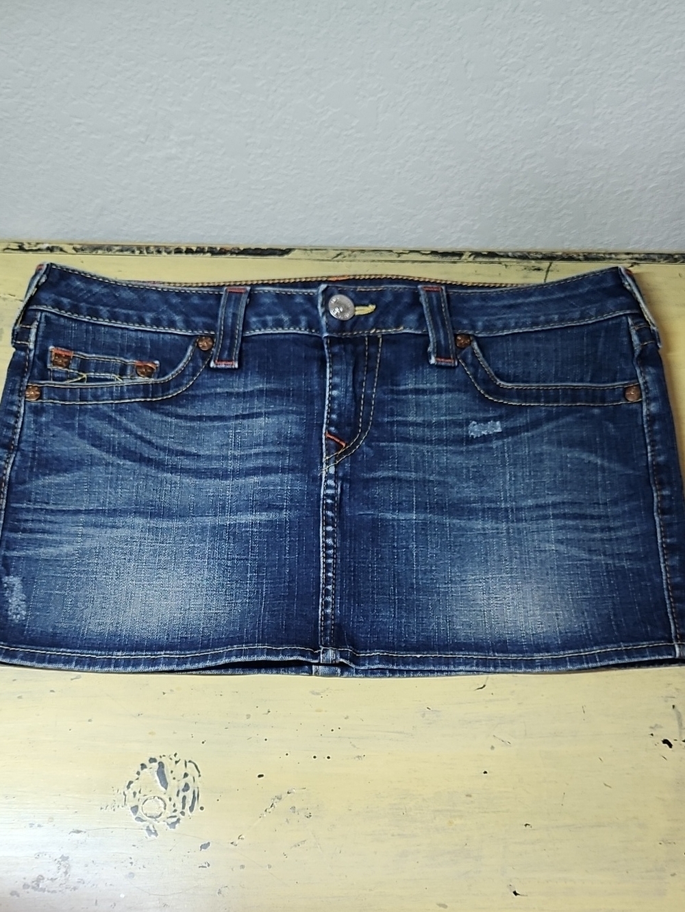 VTG True Religion Denim Mini Skirt - Size 31